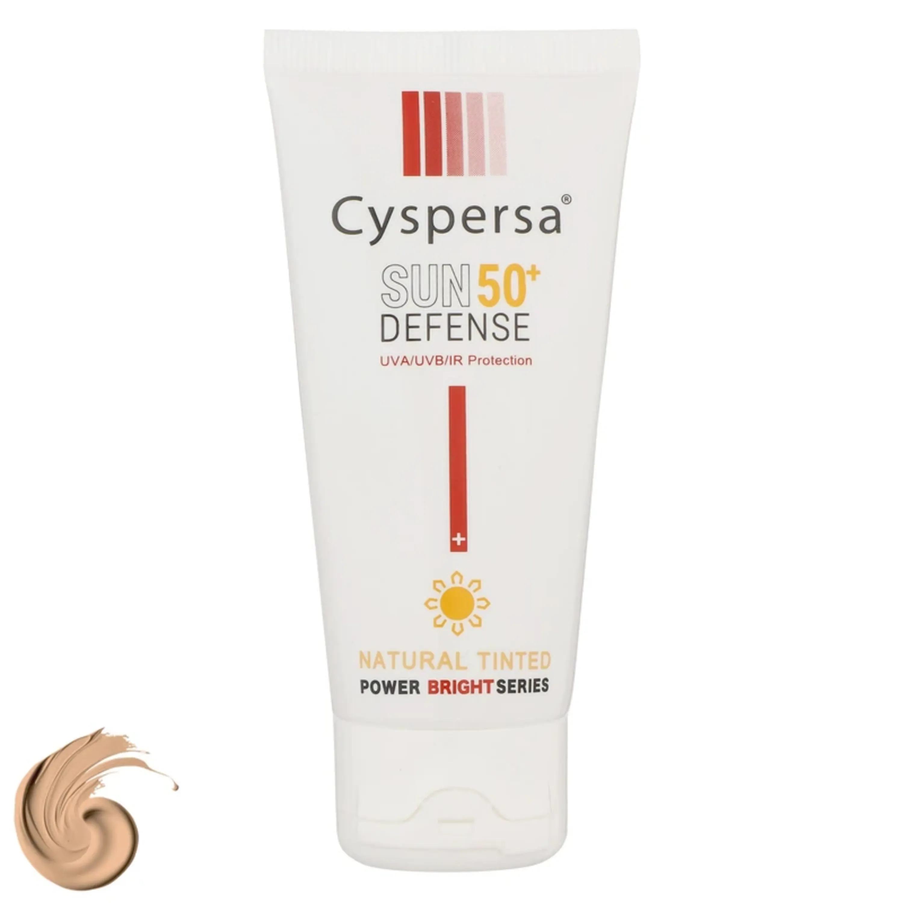 کرم ضدآفتاب رنگی طبیعی روشن کننده اس پی اف 50 سیسپرسا Cyspersa حجم 50 میلی
