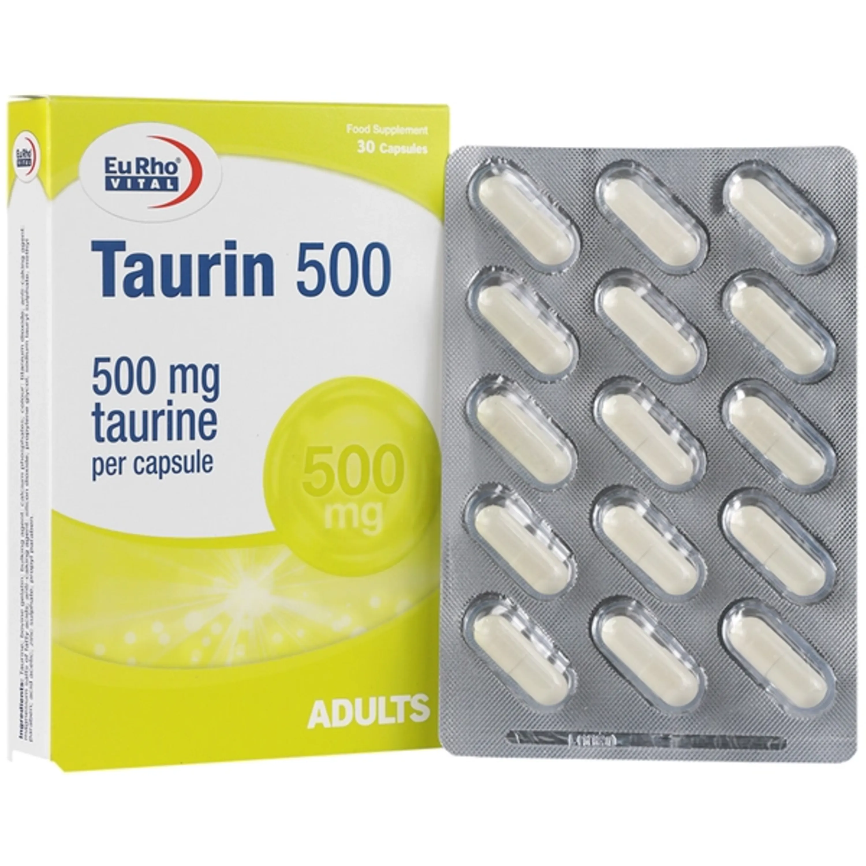 کپسول ضد استرس تائورین 500 میلی گرم یوروویتال 30 عددی