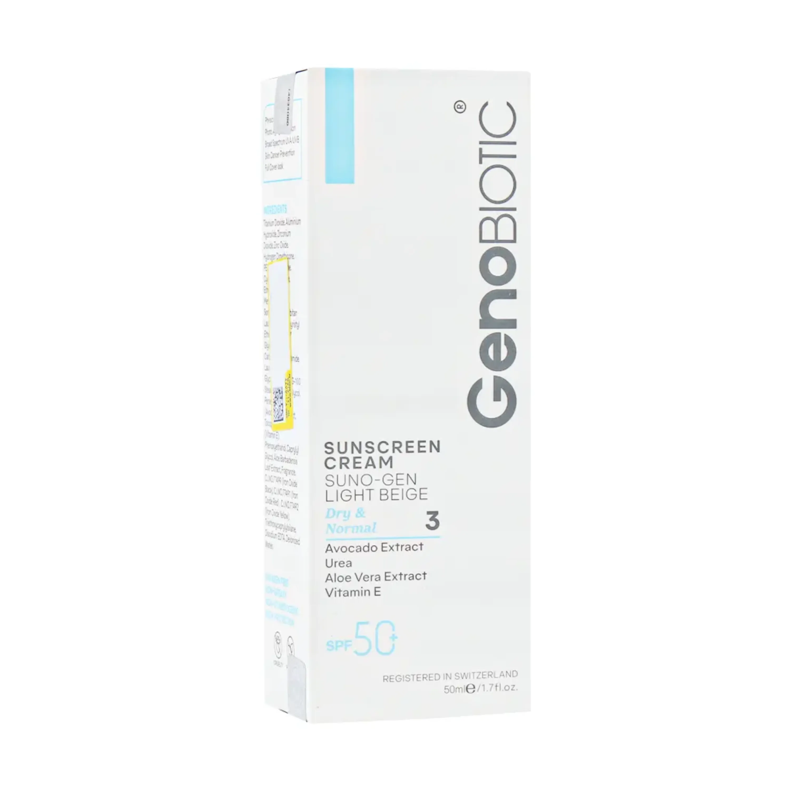 کرم ضدافتاب پوست خشک و معمولی رنگ بژ روشن ژنوبایوتیک Genobiotic حجم 50 میلی