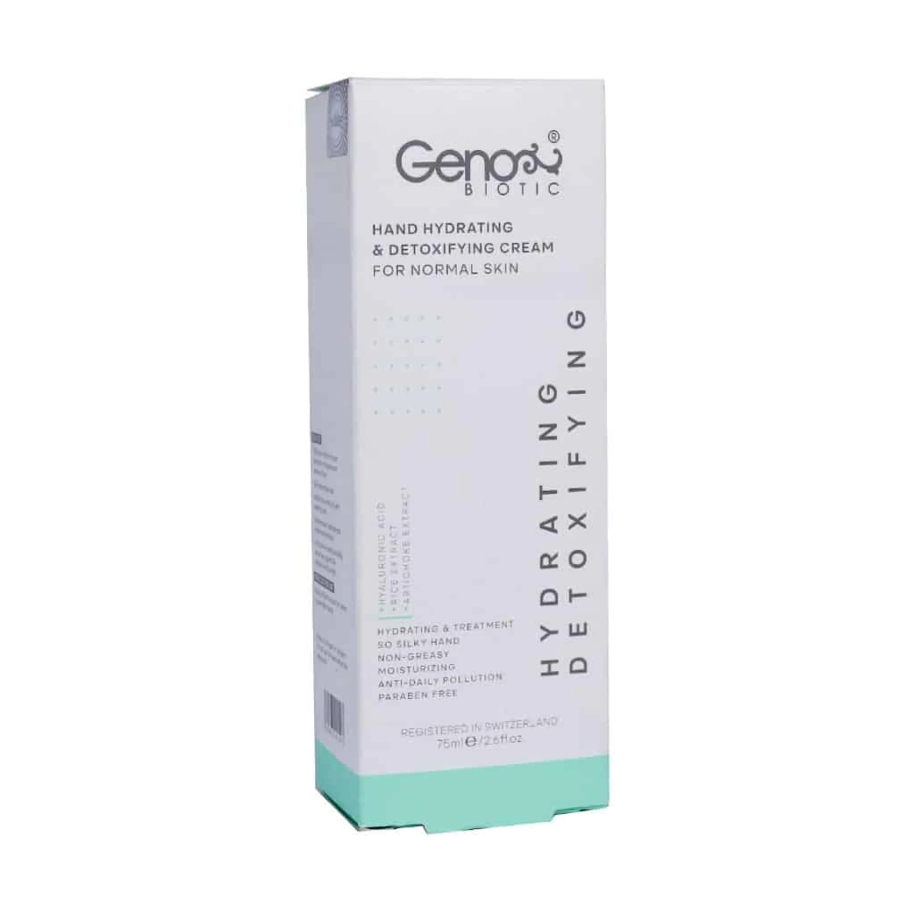 کرم رطوبت رسان و دتوکسیفای کننده دست پوست نرمال و چرب تعریقی ژنوبایوتیک Genobiotic حجم 75 میلی