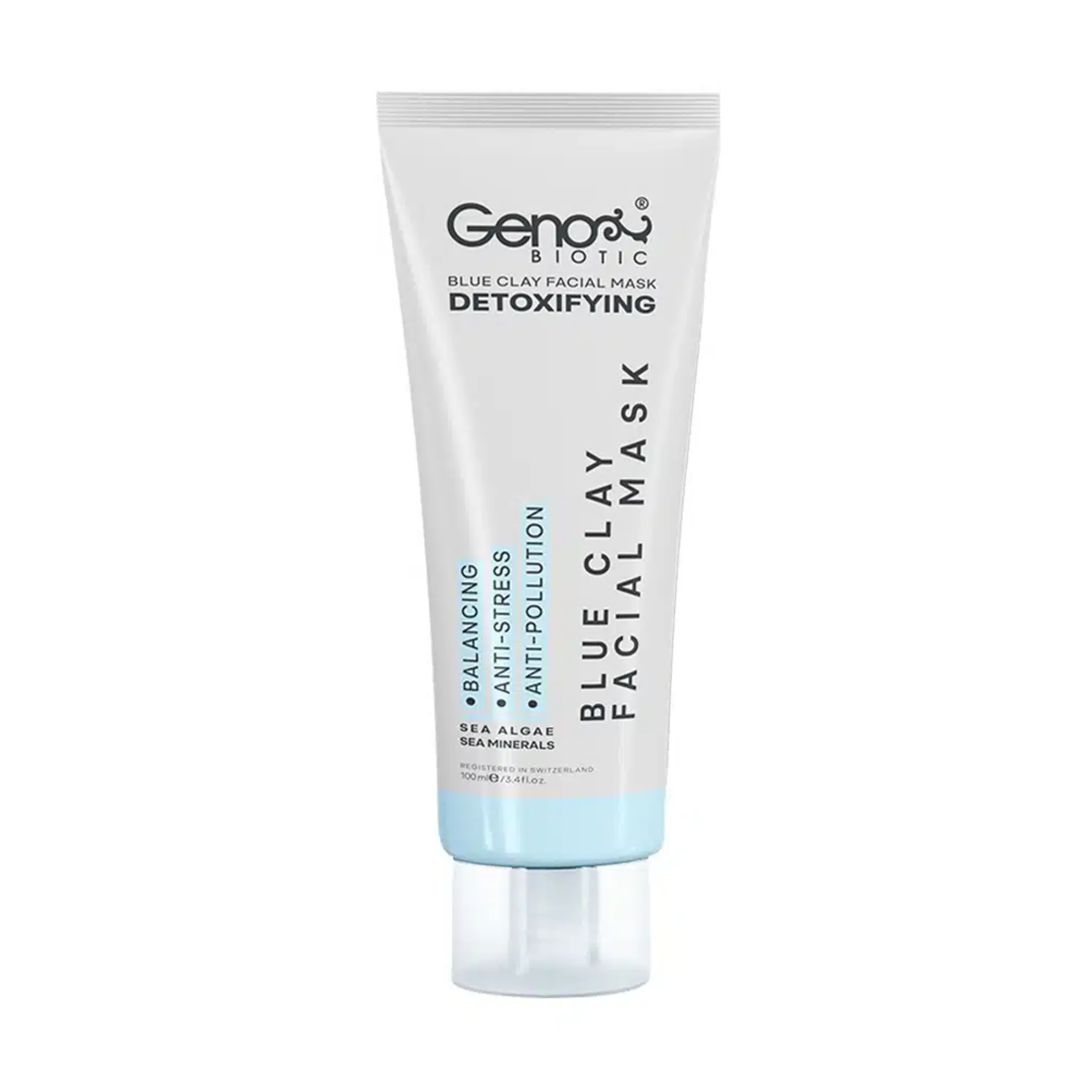 ماسک خاک رس آبی صورت و گردن ژنوبایوتیک Genobiotic حجم 100 میلی