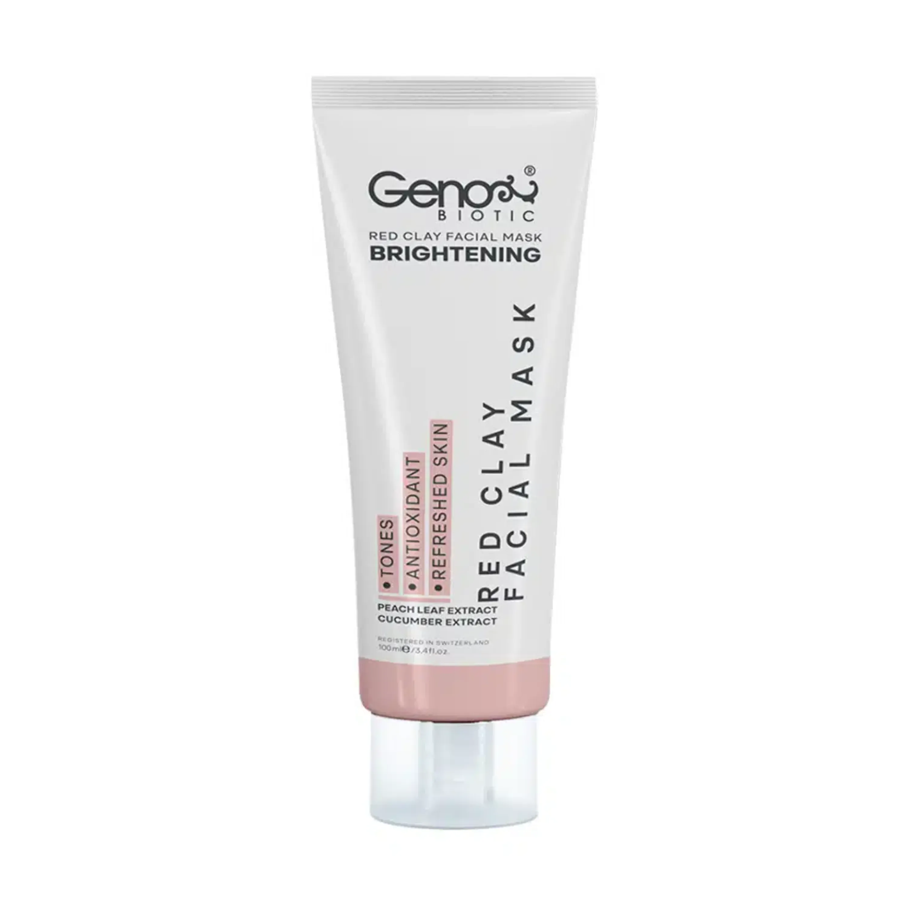 ماسک خاک رس قرمز صورت و گردن ژنوبایوتیک Genobiotic حجم 100 میلی