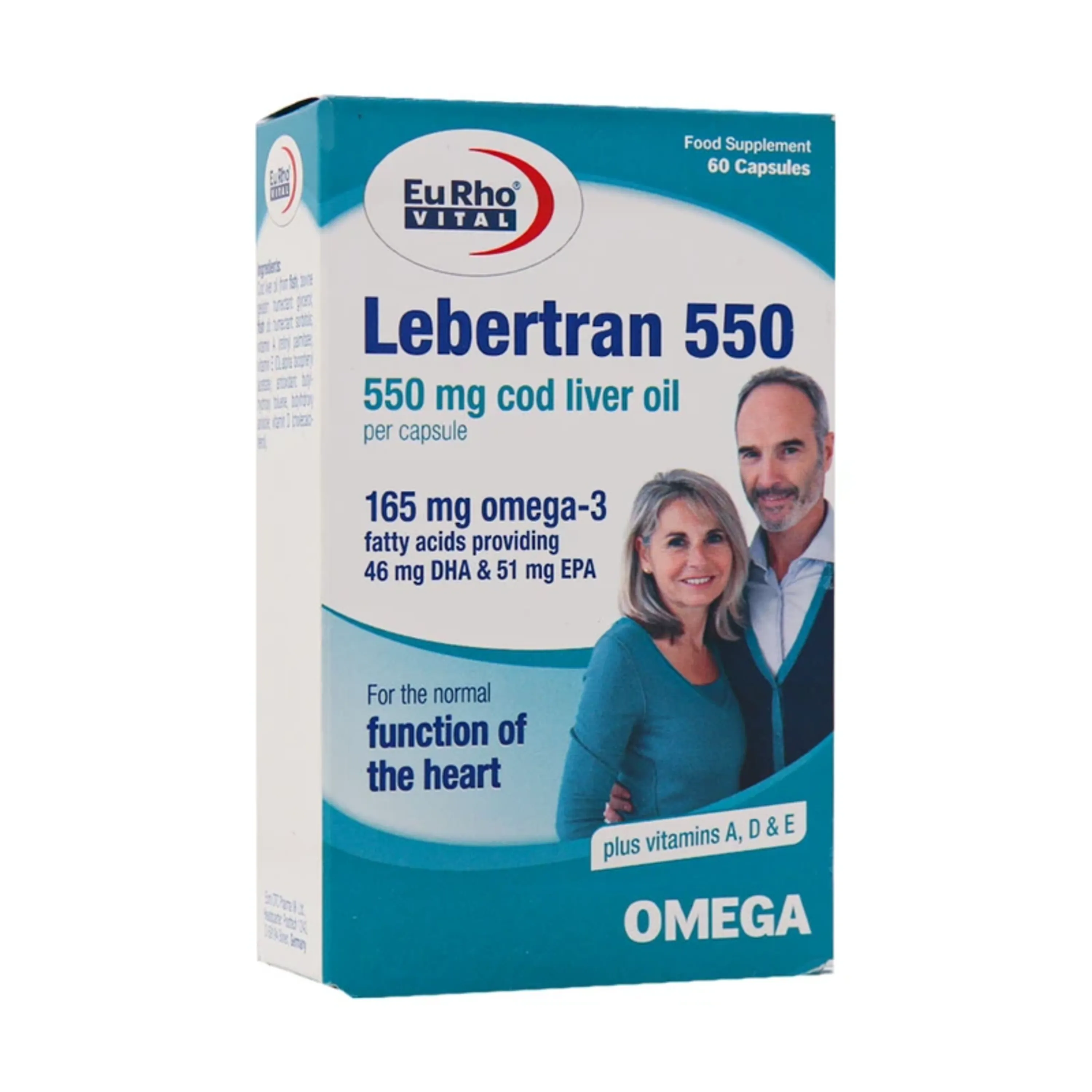 کپسول ژلاتینی لبرترن 550 روغن کبدماهی یوروویتال 60 عددی