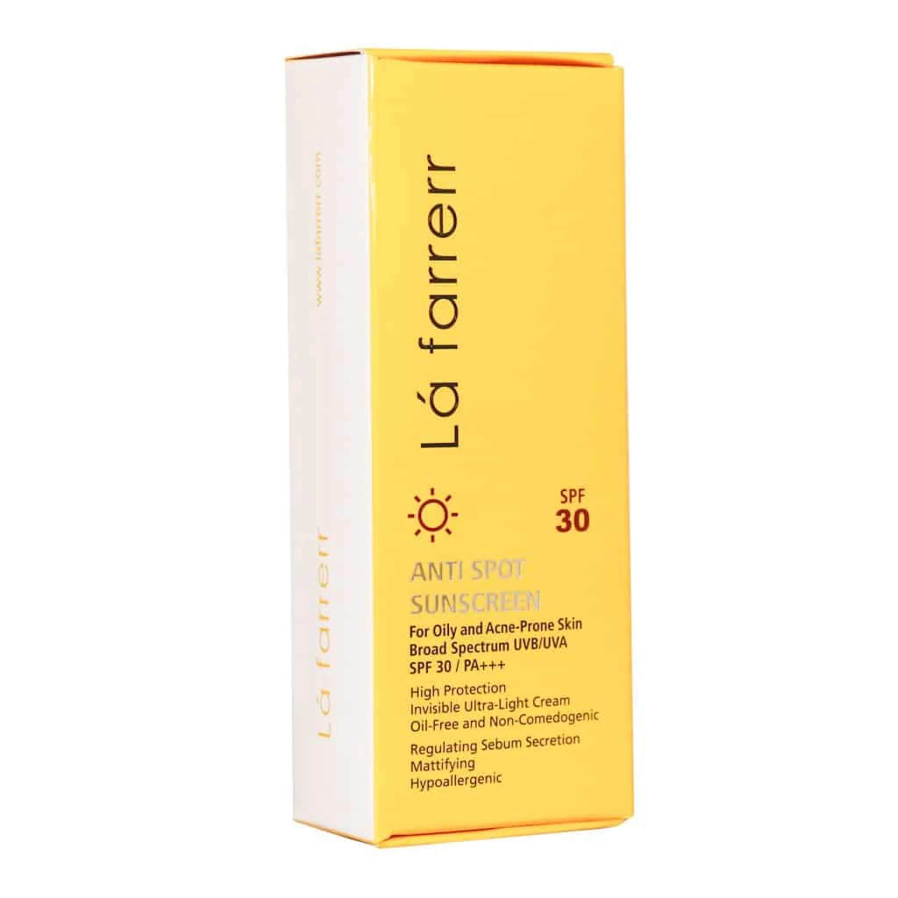 کرم ضدآفتاب و ضد لک بی رنگ لافارر SPF 30 پوست چرب و مستعد آکنه 40 میلی