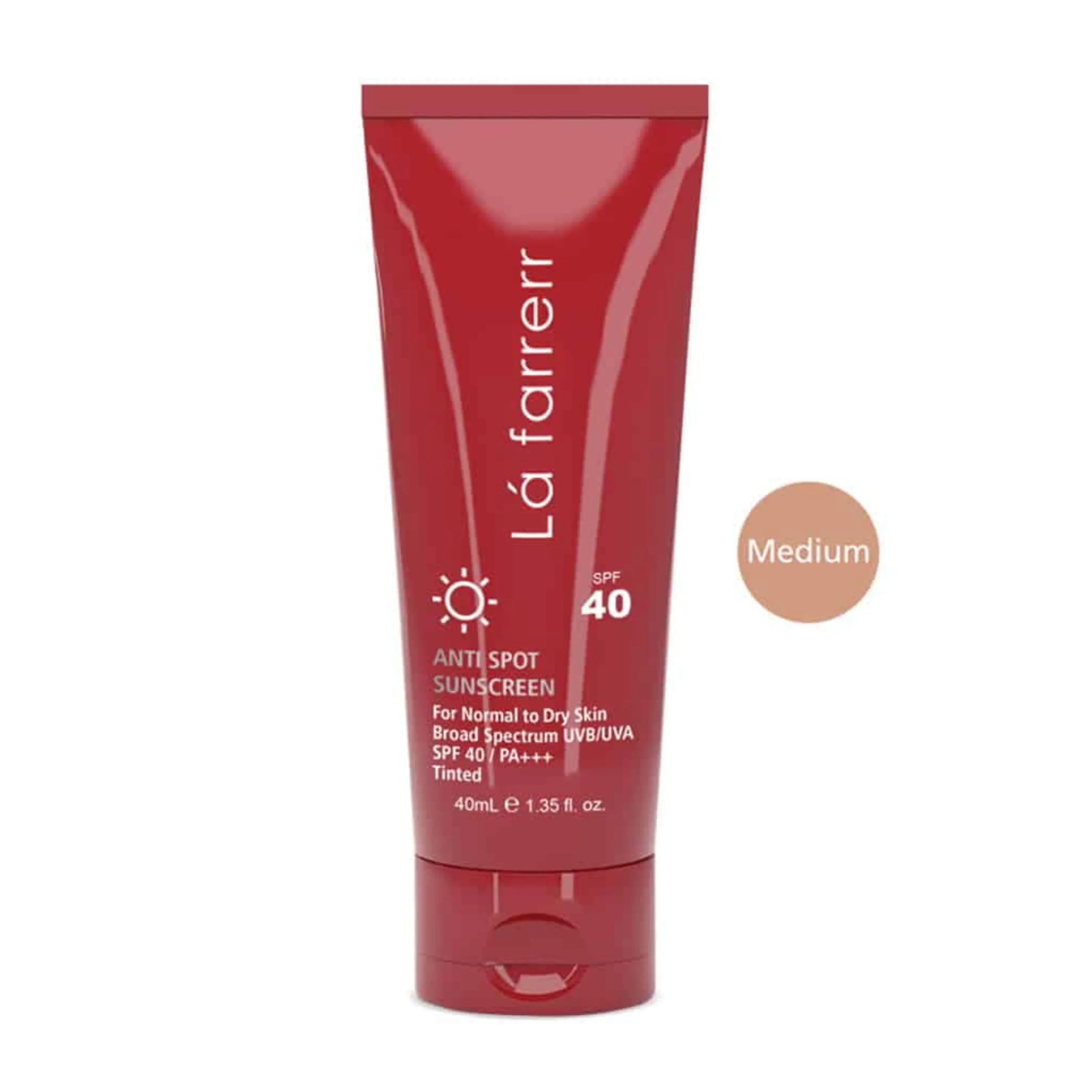 کرم ضدآفتاب و ضد لک رنگی لافارر رنگ متوسط SPF 40 پوست خشک و معمولی 40 میلی
