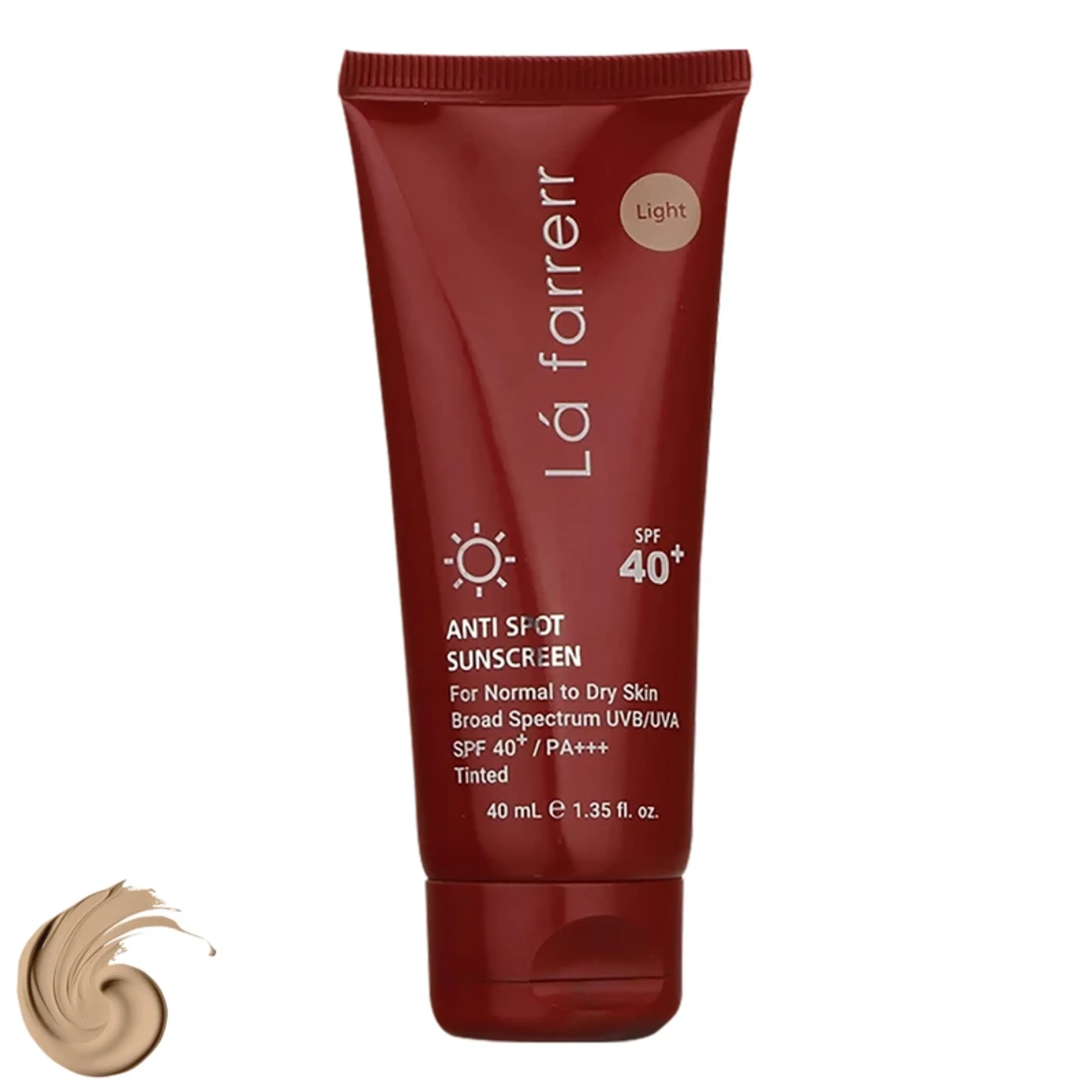 کرم ضدآفتاب و ضد لک رنگی لافارر رنگ روشن SPF 40 مخصوص پوست خشک و معمولی 40 میلی
