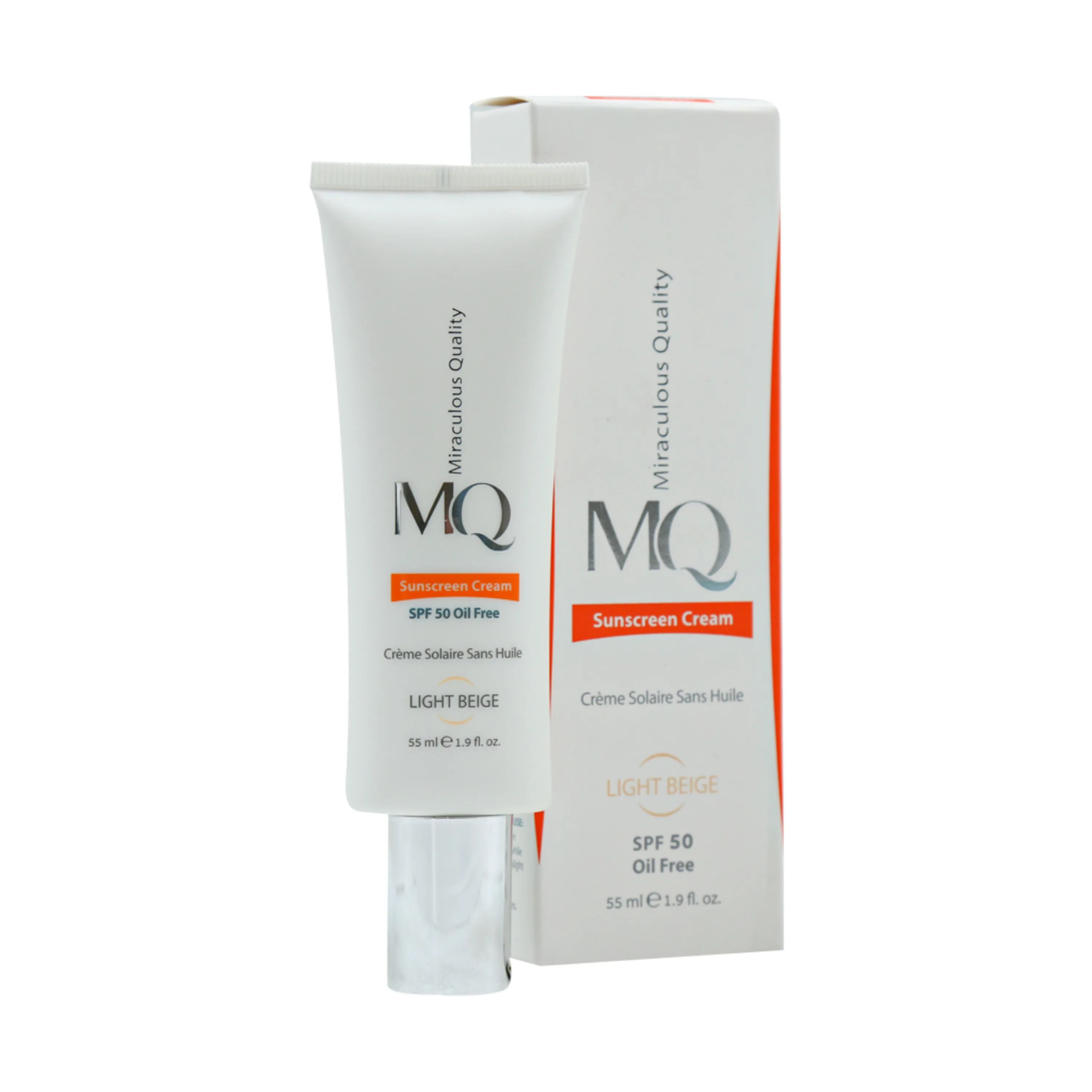 کرم ضد آفتاب فاقد چربی بژ روشن SPF50 ام کیو 55 میلی