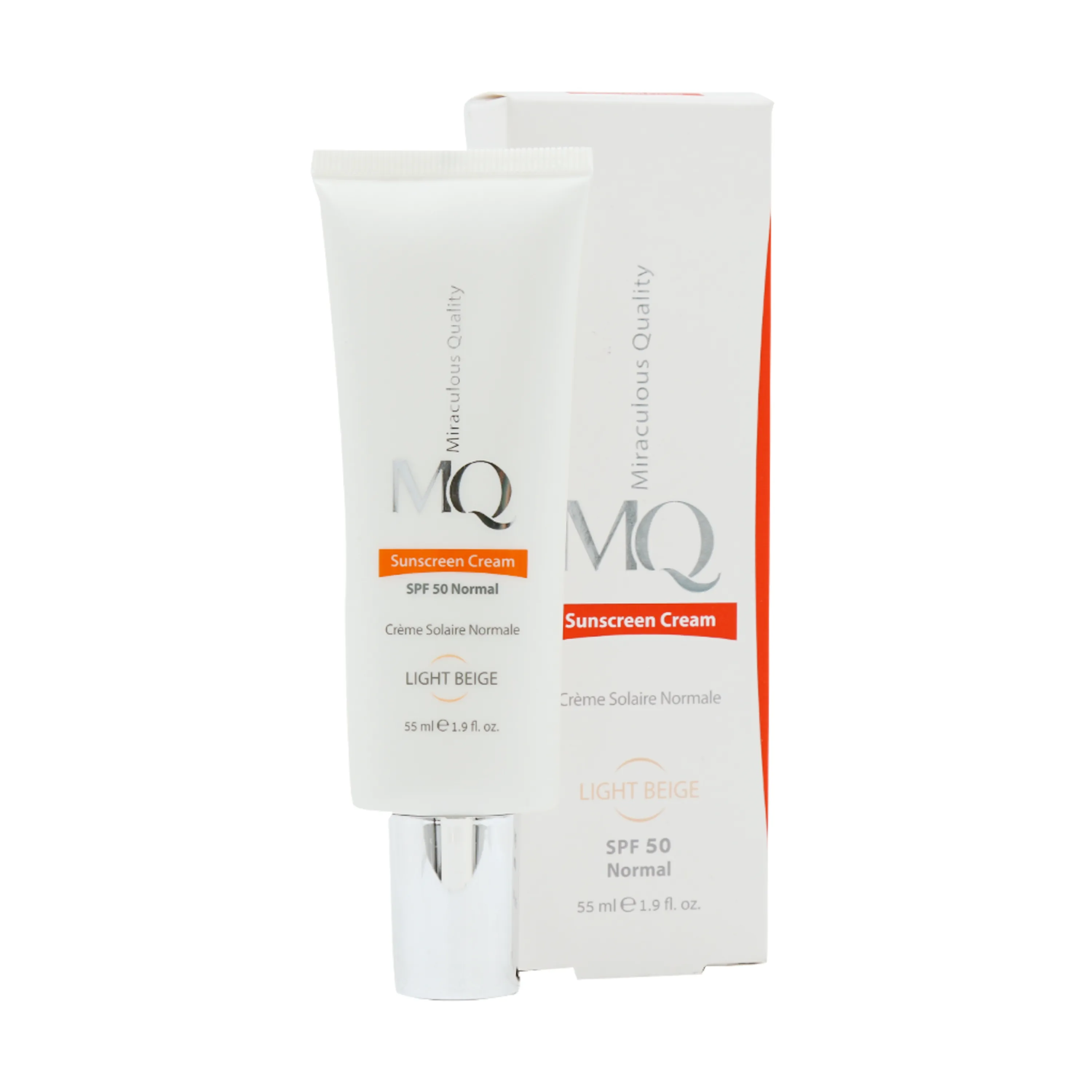 کرم ضد آفتاب نرمال بژ روشن SPF50 ام کیو 55 میلی