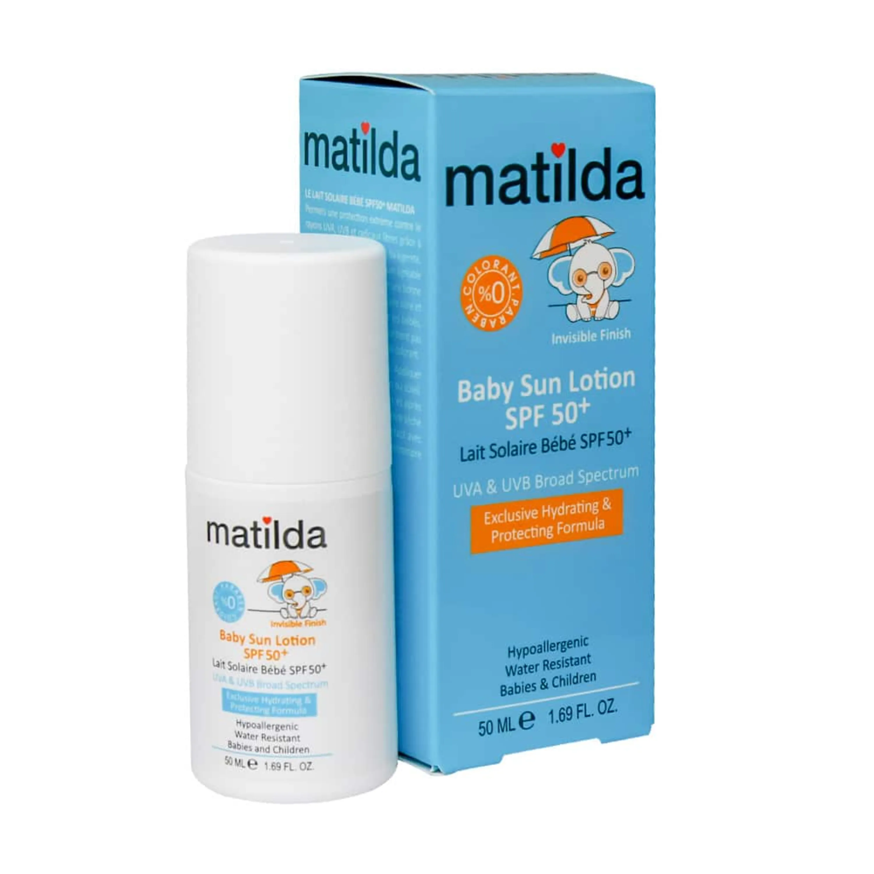 لوسیون رولی ضد آفتاب کودک SPF50 ماتیلدا 50 میلی