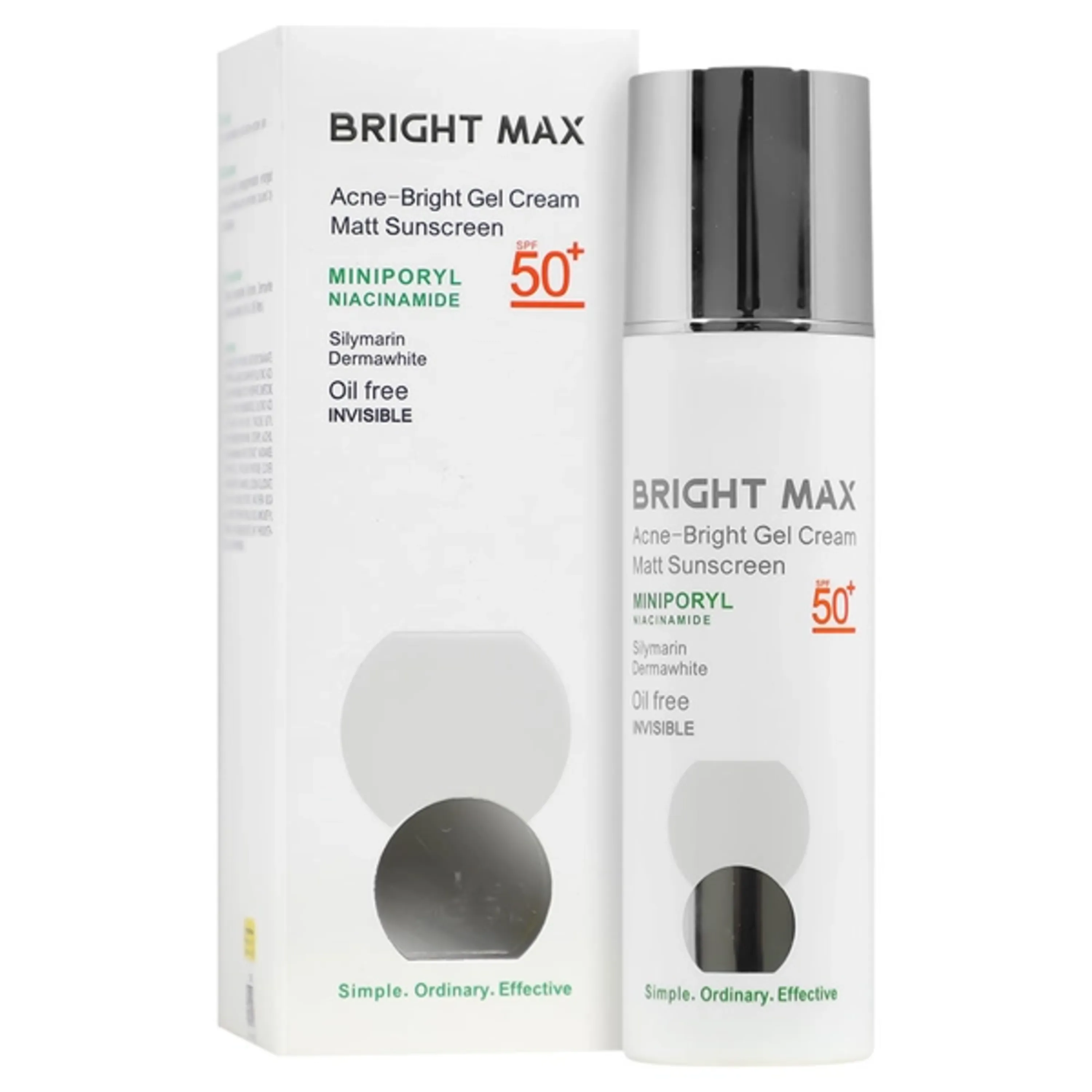 ژل کرم ضد آفتاب مات آکنه SPF50 برایت مکس مناسب پوست چرب و مختلط 50 میلی