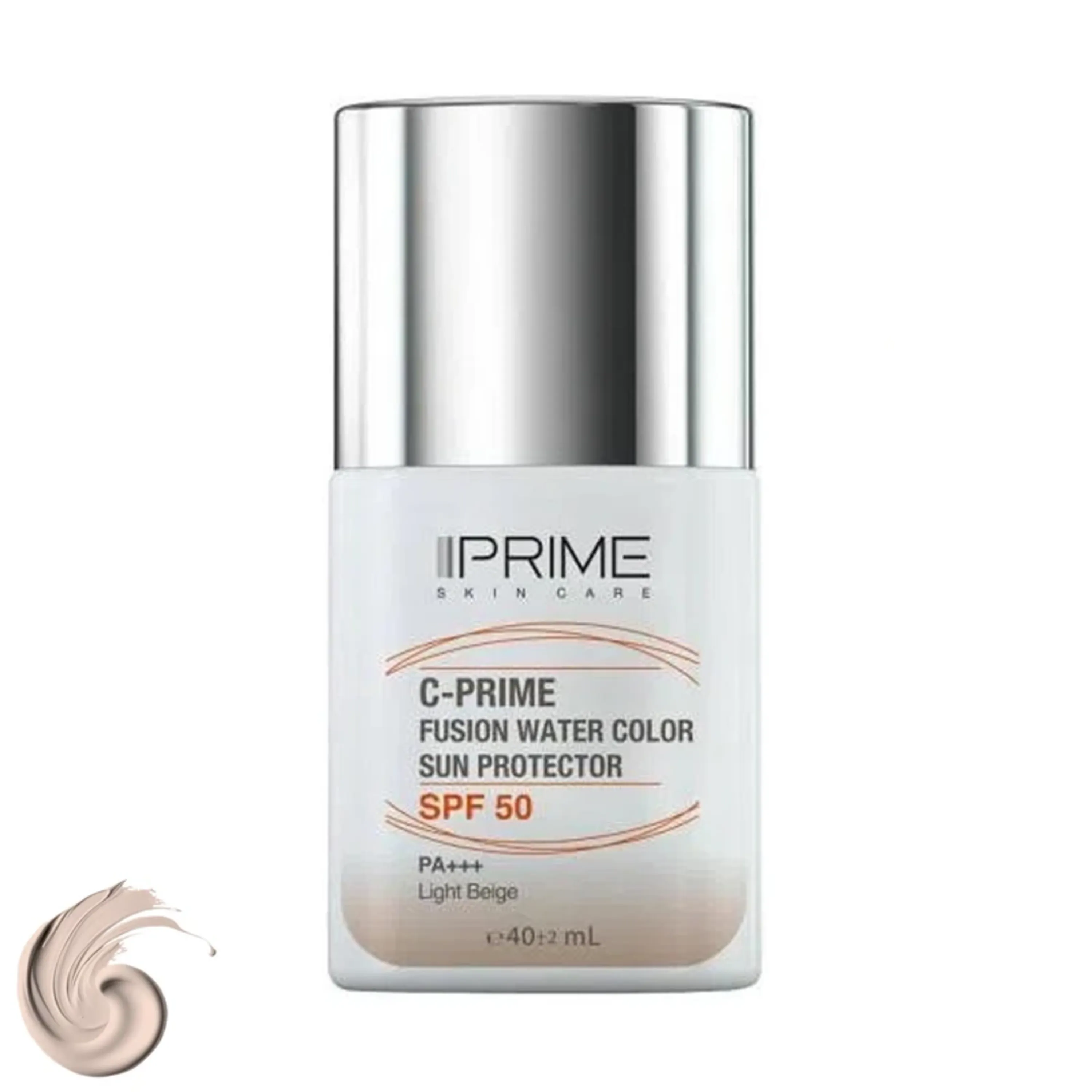 فلوئید ضد آفتاب رنگ بژ روشن SPF50 پرایم مناسب انواع پوست 40 میلی