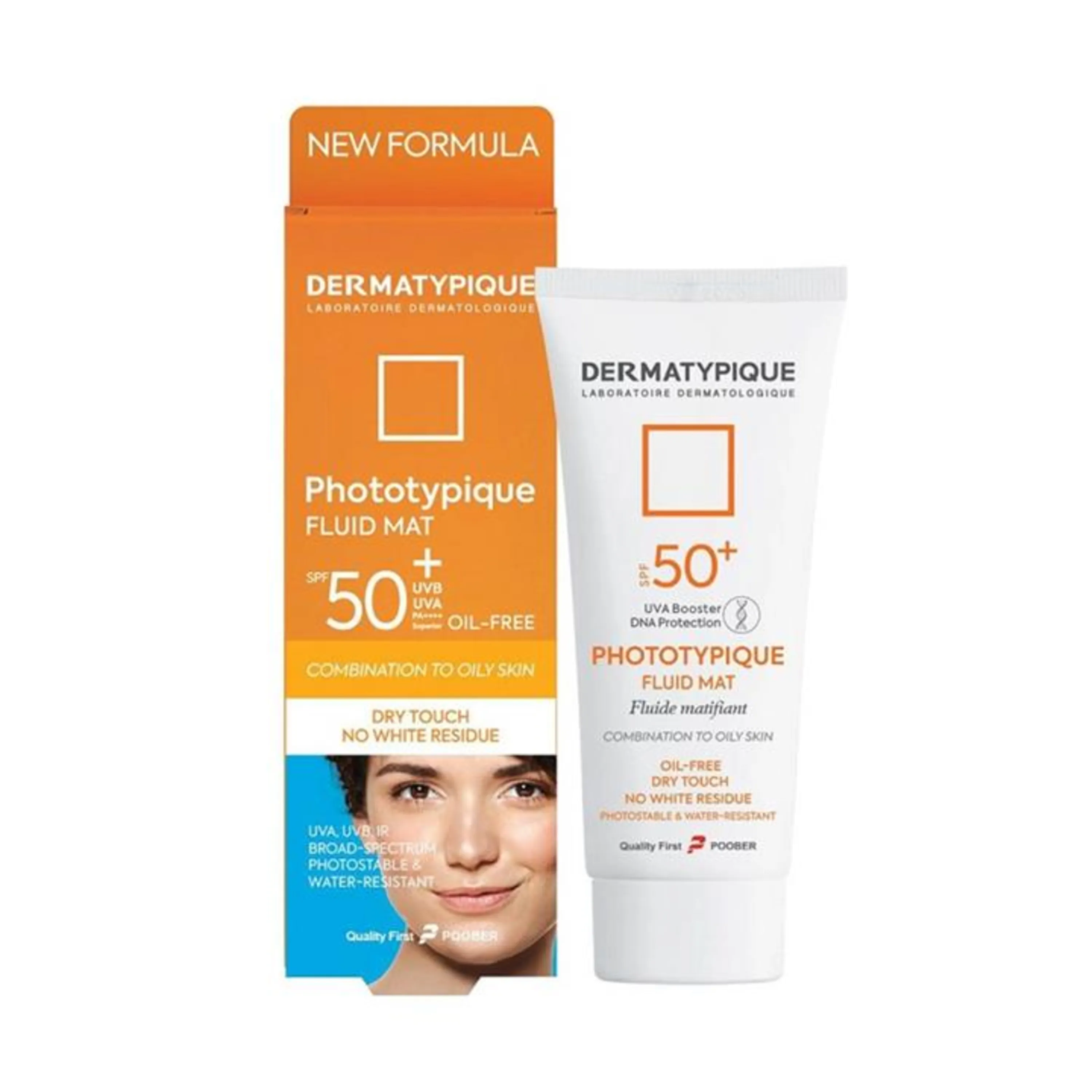 فلوئید ضد آفتاب بی رنگ SPF50 درماتیپیک مناسب پوست چرب 50 میلی
