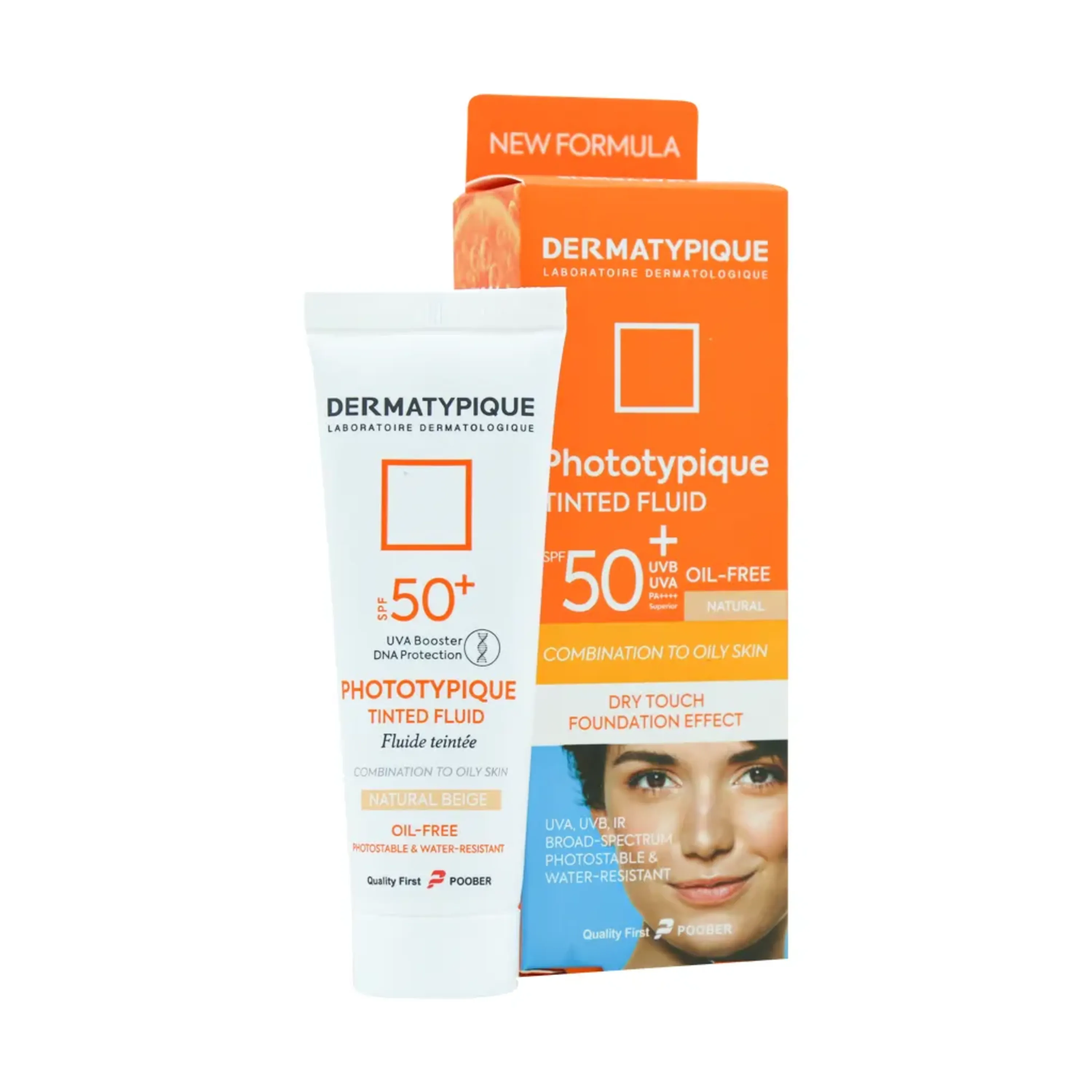 فلوئید ضد آفتاب رنگ طبیعی SPF50 درماتیپیک مناسب پوست چرب 50 میلی