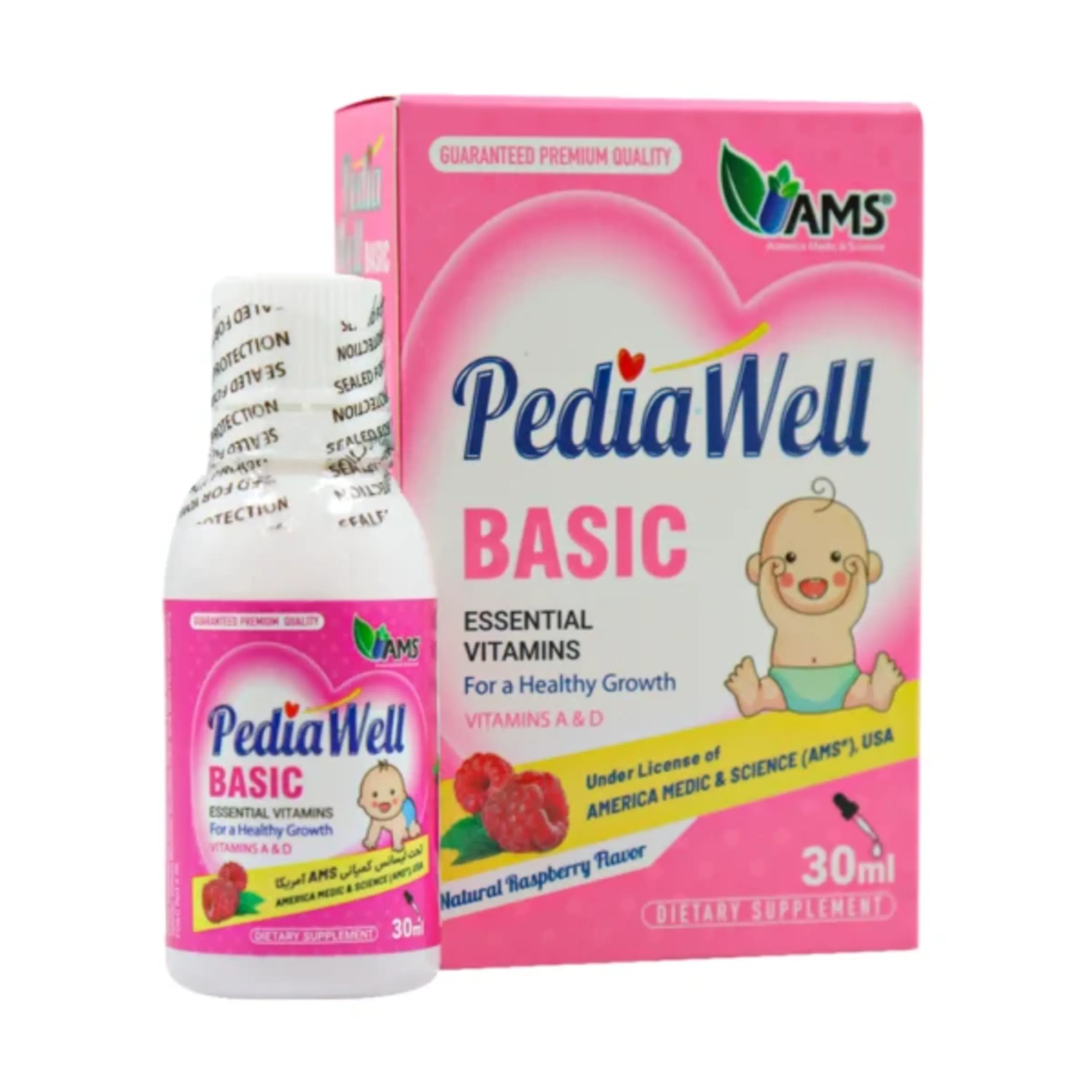 قطره خوراکی ویتامین آ+د پدیاول بیسیک ای ام اس 30 میلی