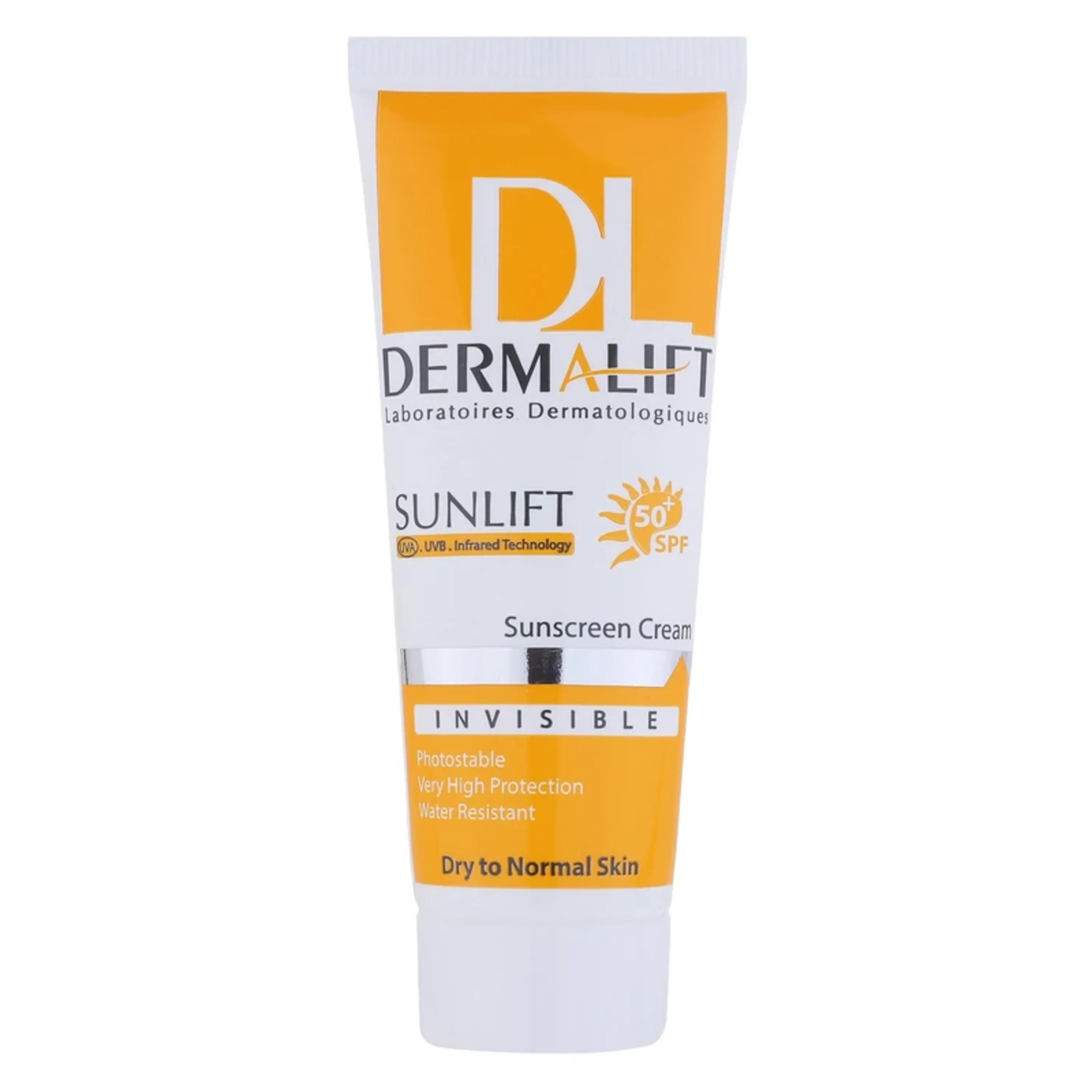 کرم ضد آفتاب بی رنگ درمالیفت SPF50 مناسب پوست معمولی و خشک 40 میلی