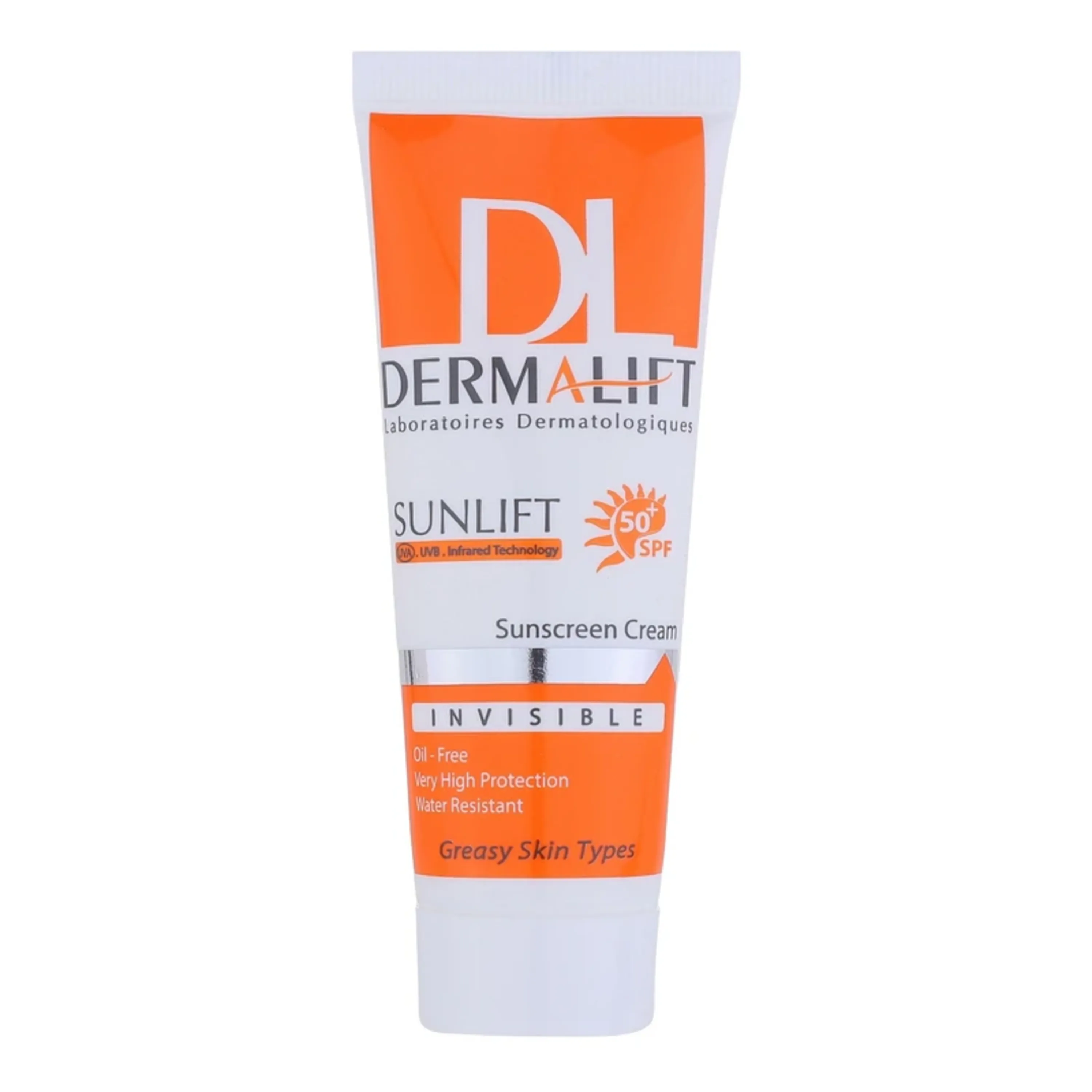 کرم ضد آفتاب بی رنگ درمالیفت SPF50 مناسب پوست چرب 40 میلی